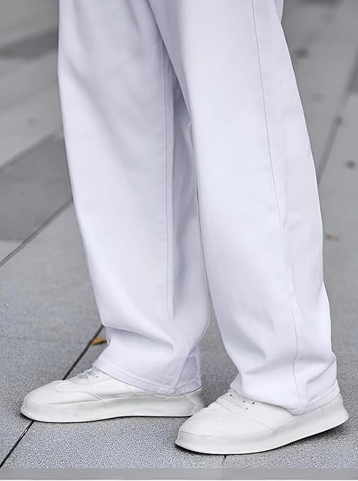 M Q Denim Jeans Men's Regular Fit 100% White Cotton Jeans | Soft, Durable Denim | Mid Rise Casual Stylish Comfort Wear for Daily Use