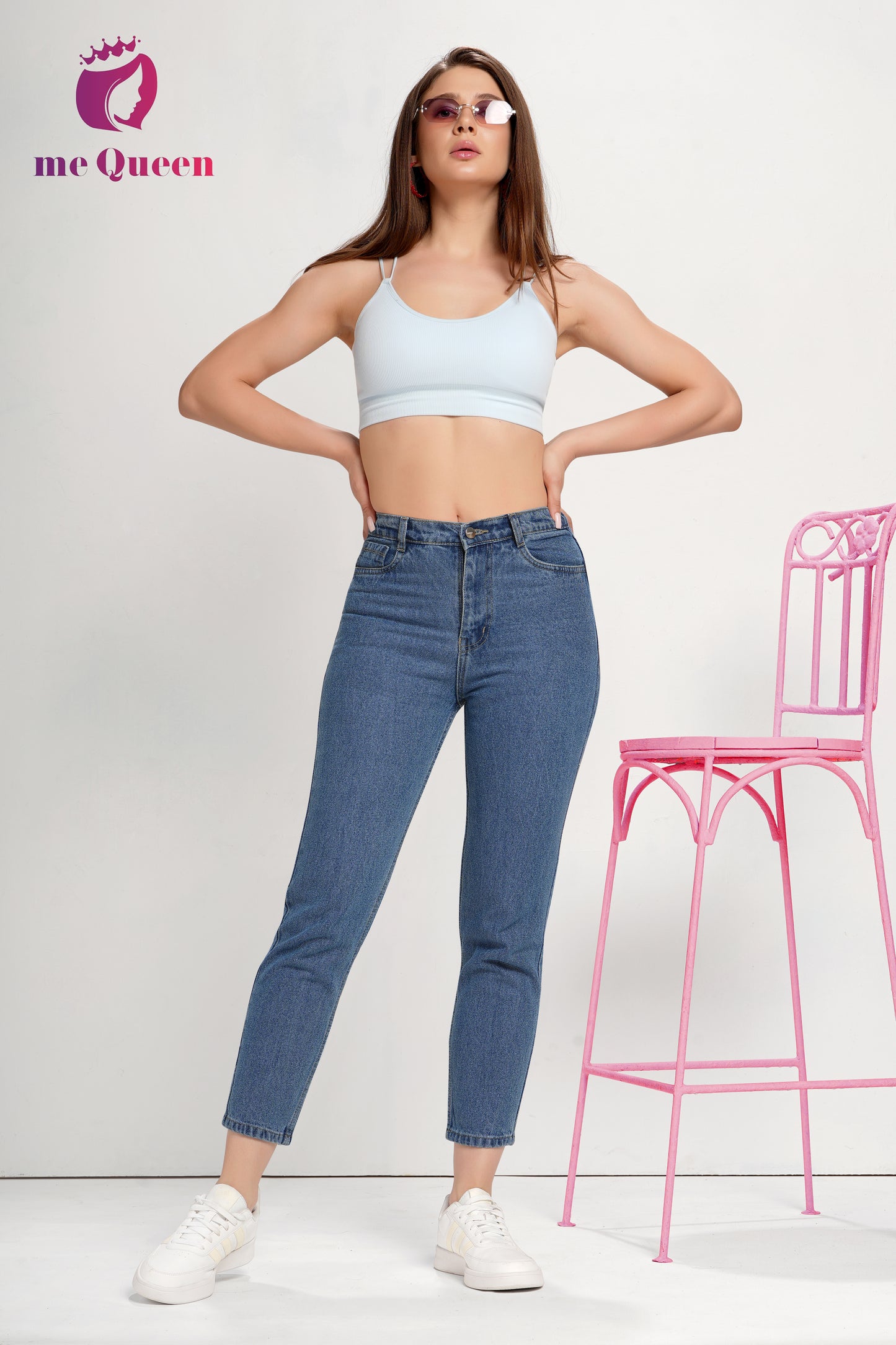 MeQueen Women's Independence Blue Fit Denim Jeans