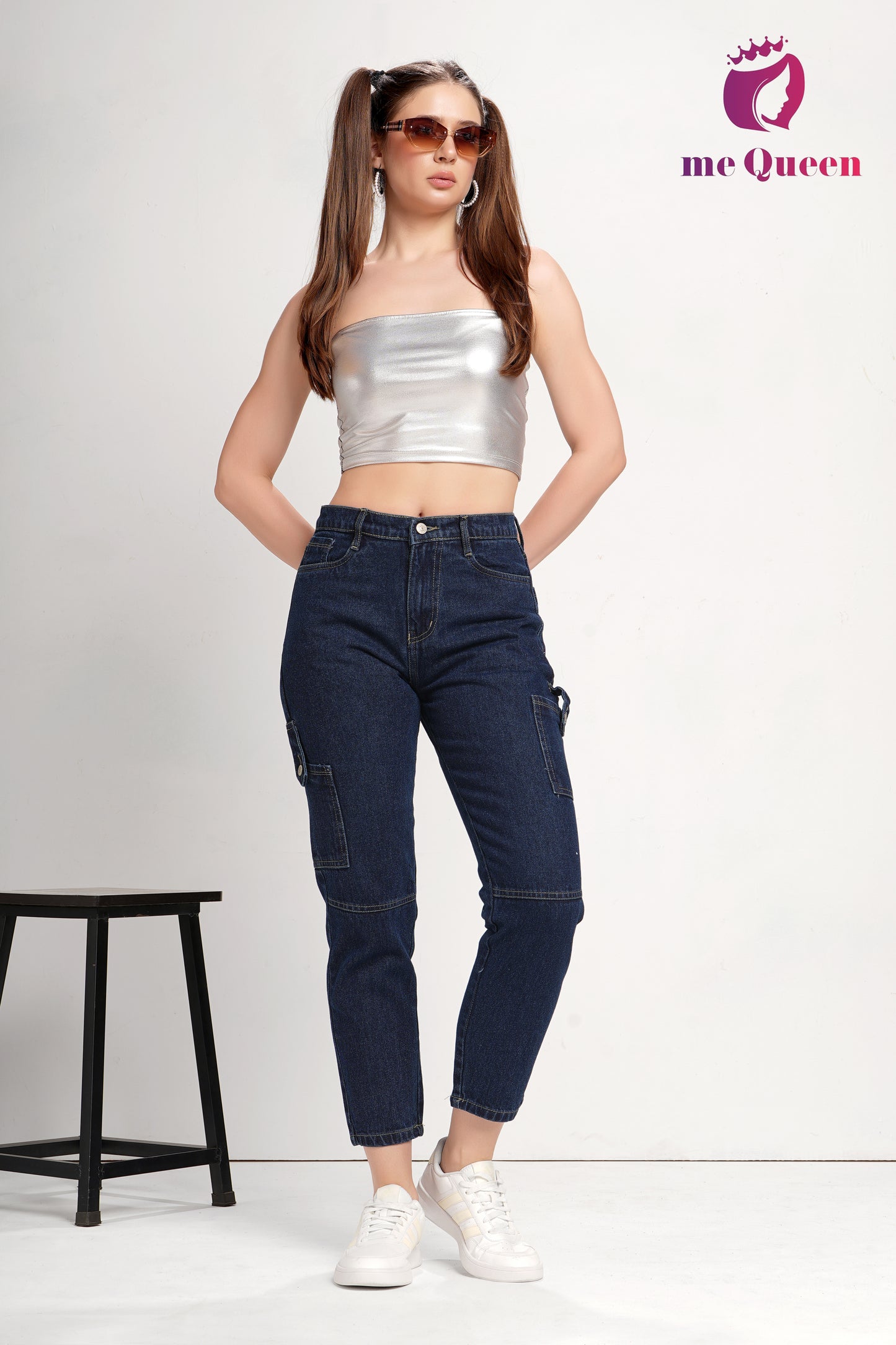MeQueen Women's Gunmetal Gray Fit Denim Jeans with Handy Pockets