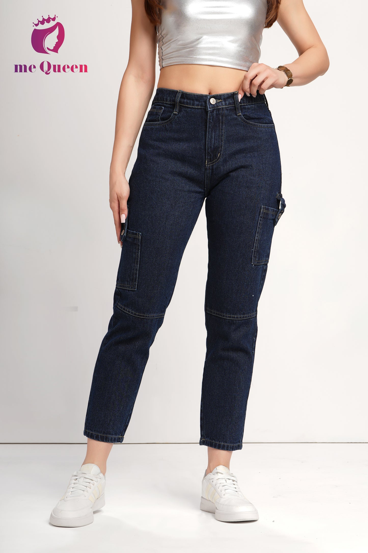 MeQueen Women's Gunmetal Gray Fit Denim Jeans with Handy Pockets