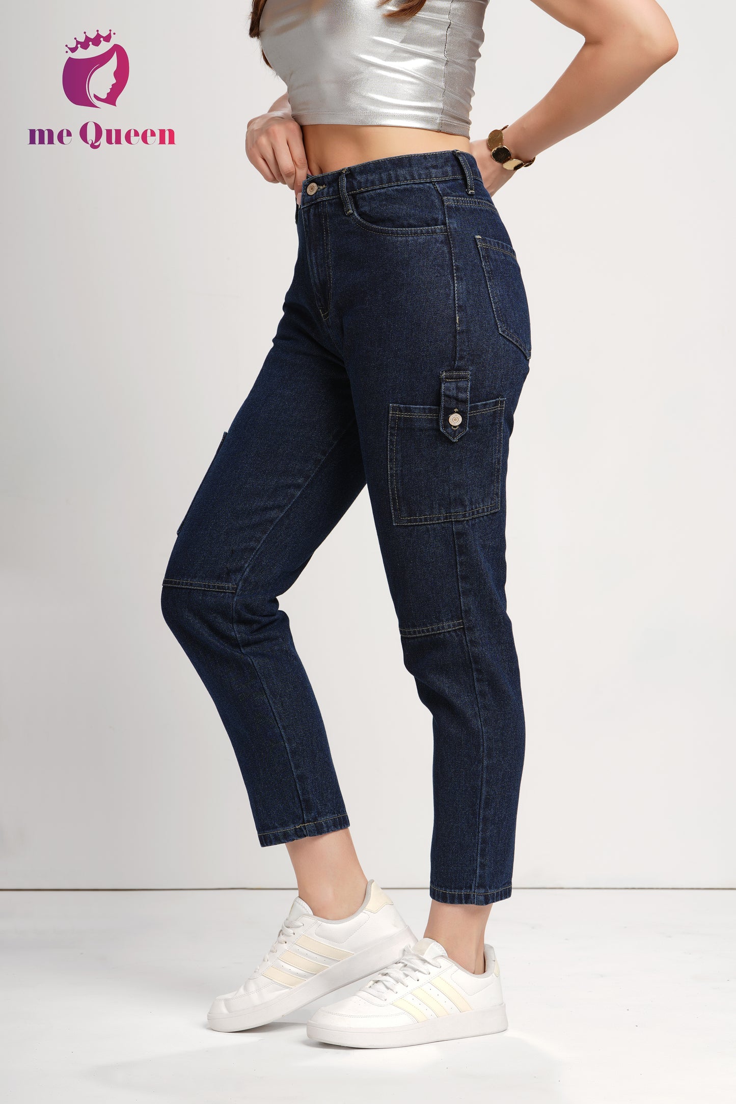 MeQueen Women's Gunmetal Gray Fit Denim Jeans with Handy Pockets