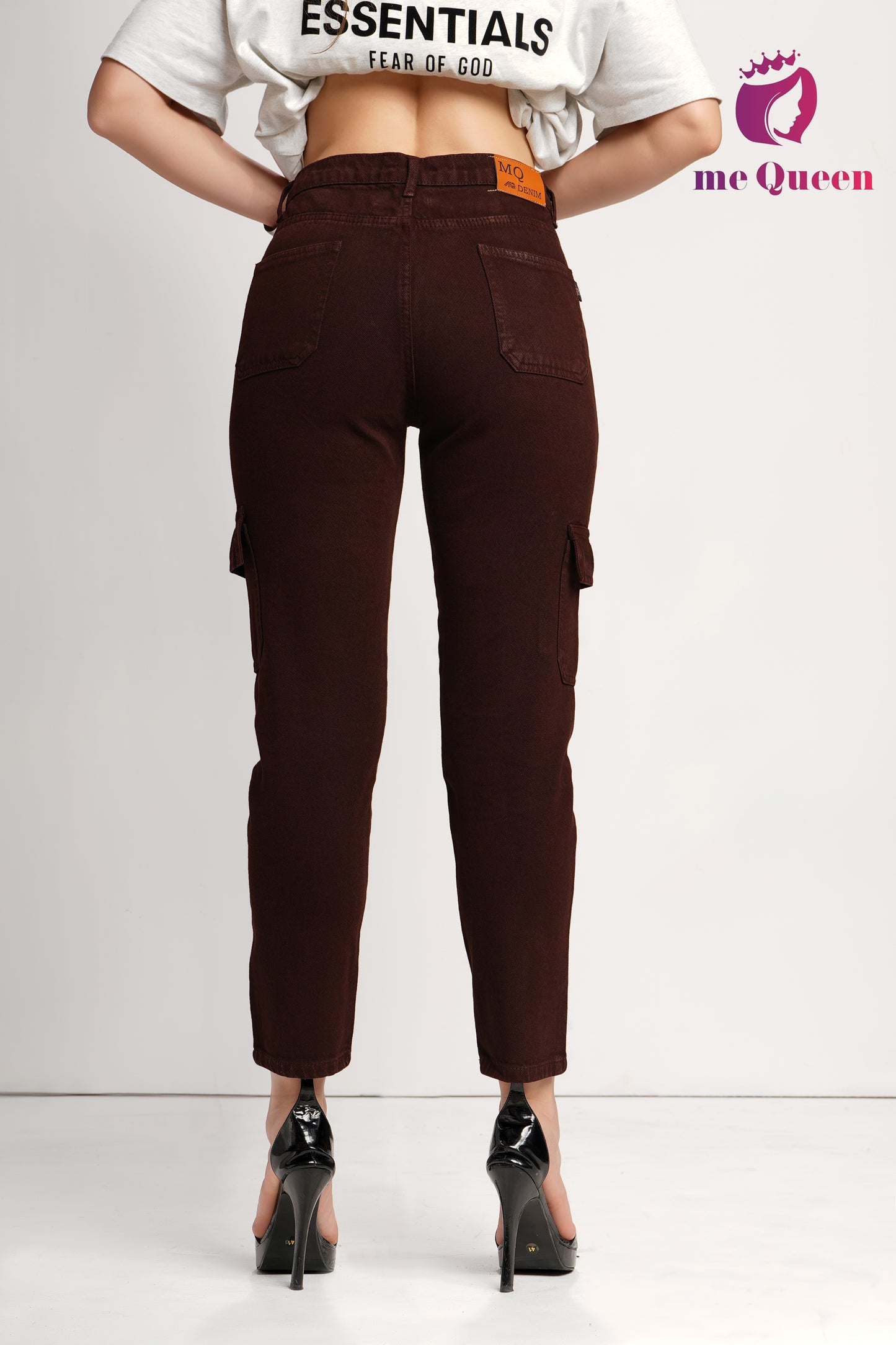 MeQueen Women's Dark Brown Fit Denim Jeans with Handy Pockets