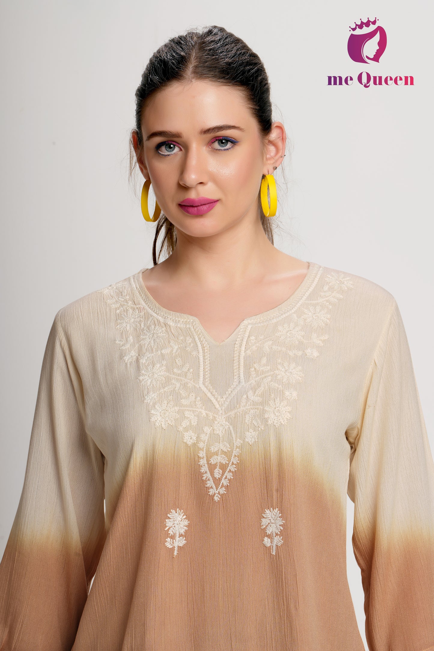 MeQueen's Ombre Top with Delicate Embroidery