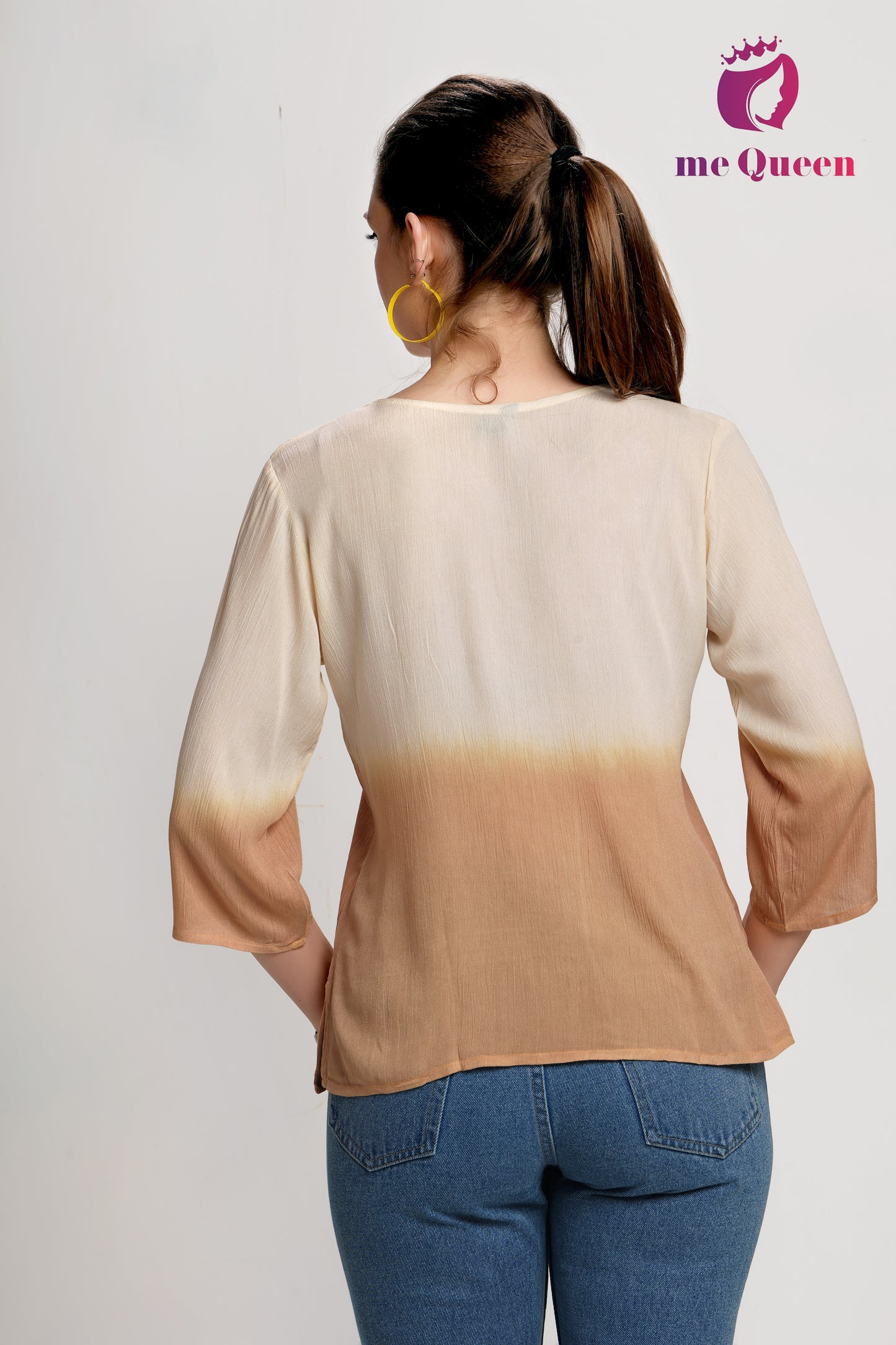 MeQueen's Ombre Top with Delicate Embroidery