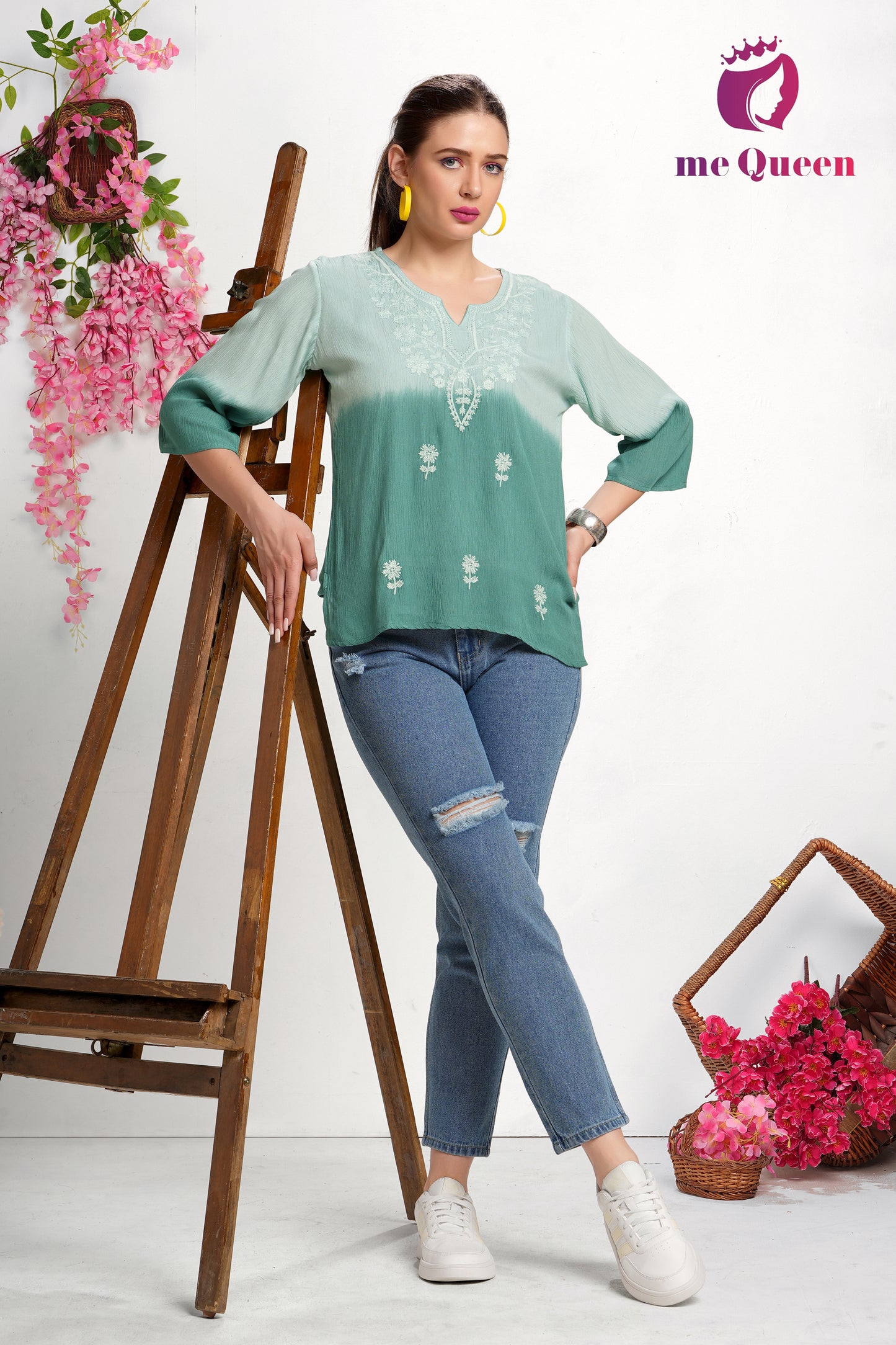 MeQueen's Green Ombre: A Touch of Delicate Embroidery