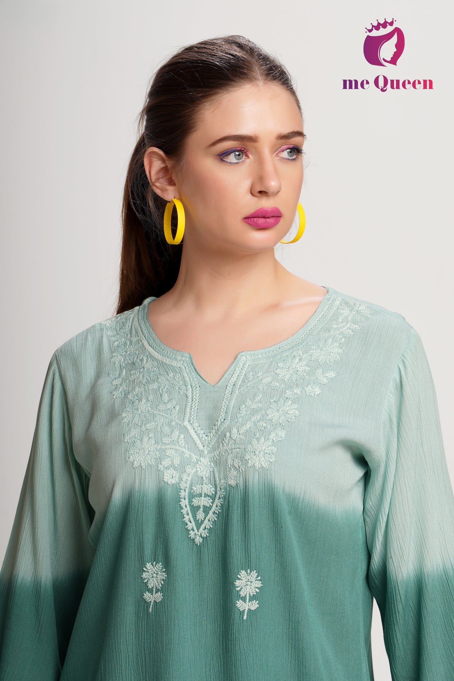 MeQueen's Green Ombre: A Touch of Delicate Embroidery