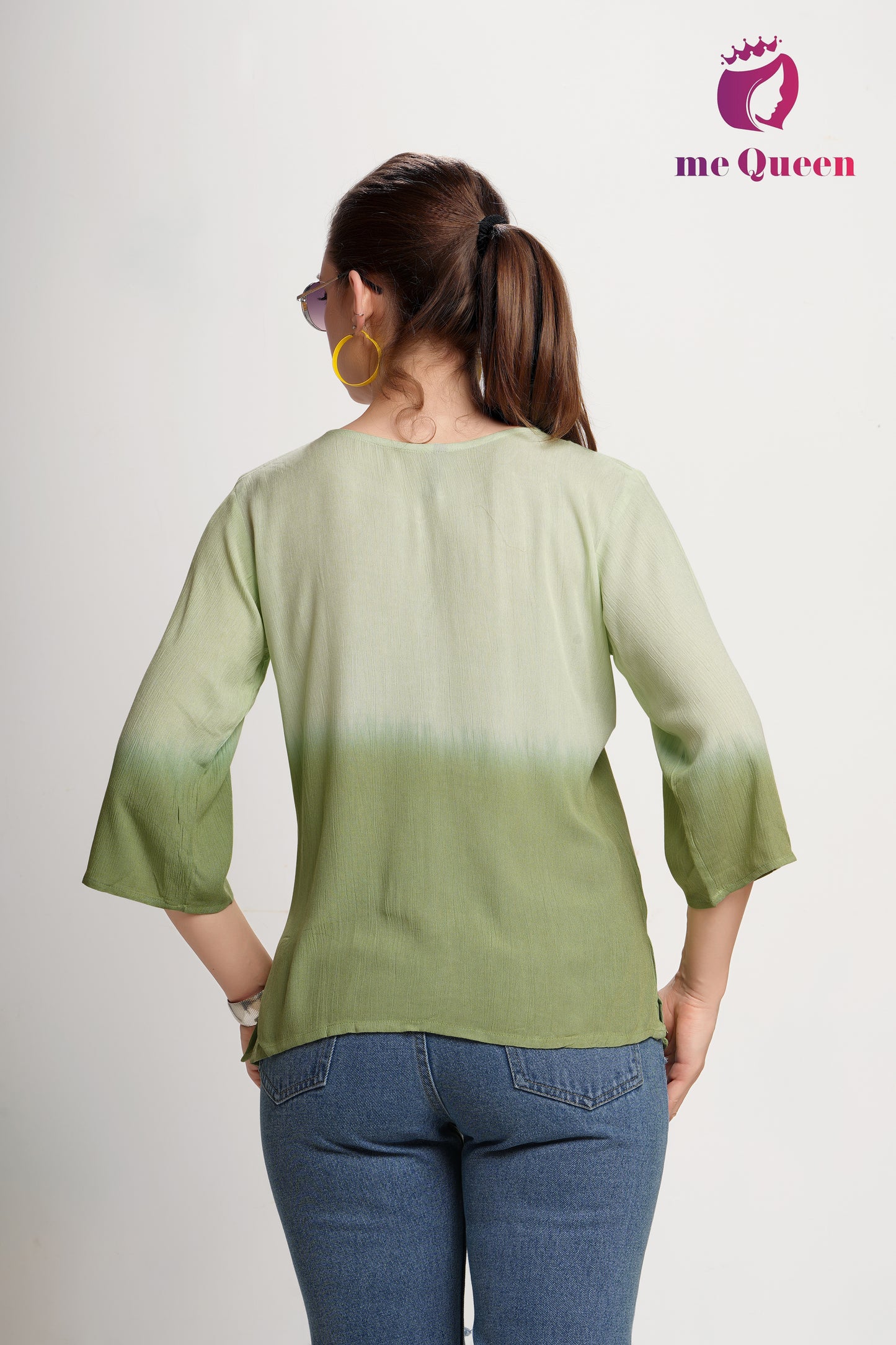 MeQueen's Olive Dab Green Ombre: A Touch of Delicate Embroidery