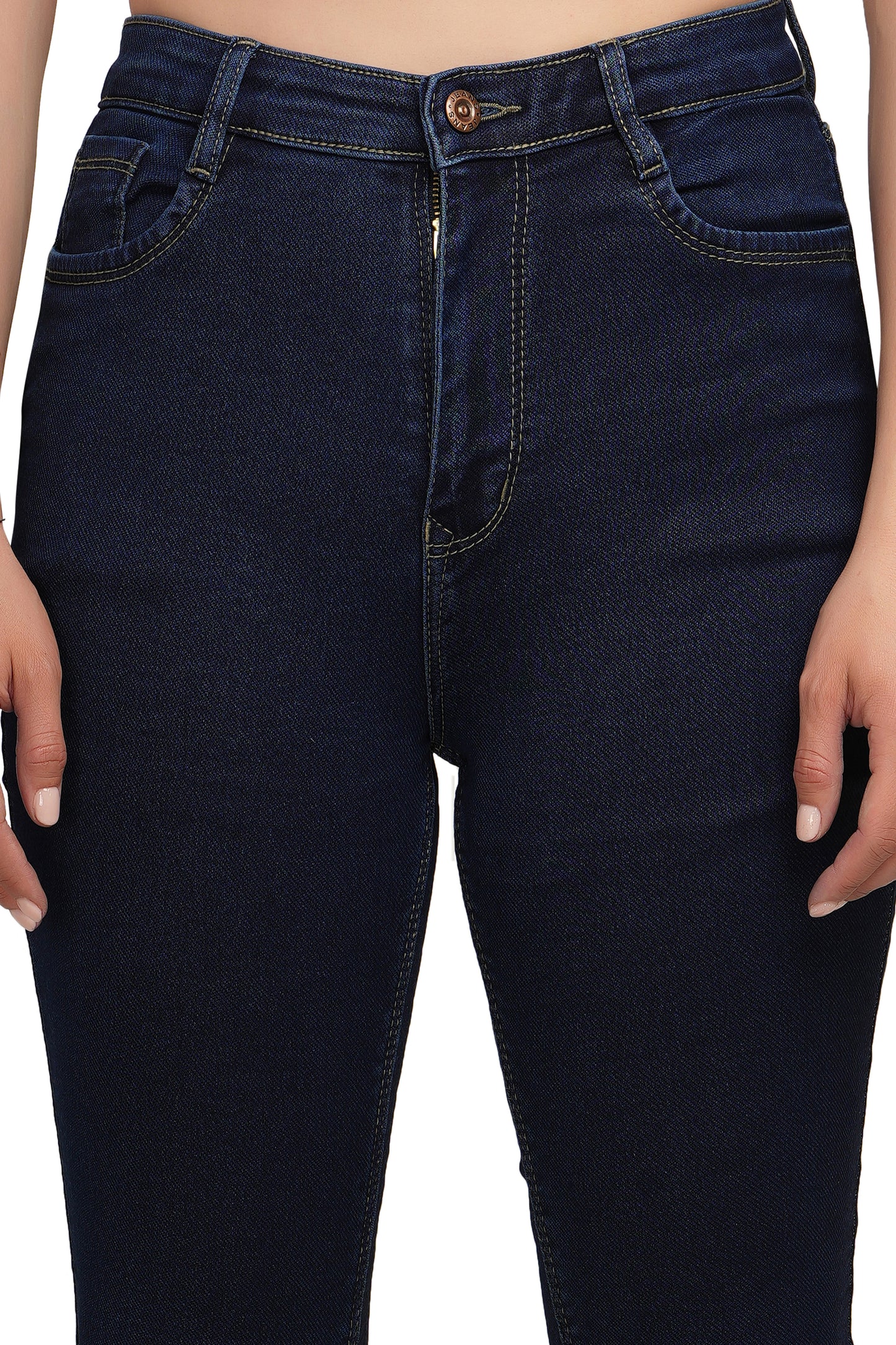 MeQueen Women Skinny Fit Dark Blue Jeans