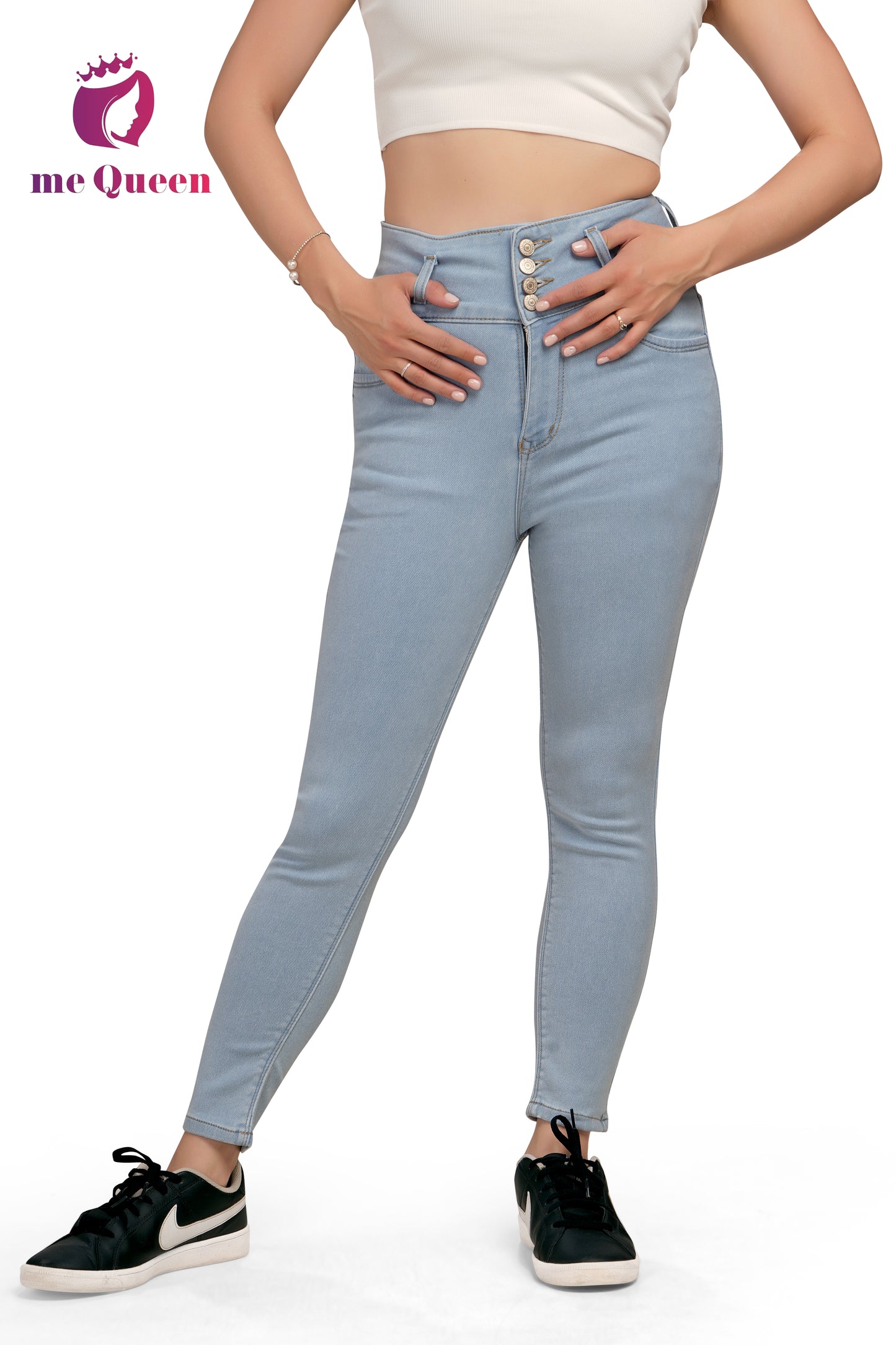 MeQueen Skinny Fit Women Blue Jeans