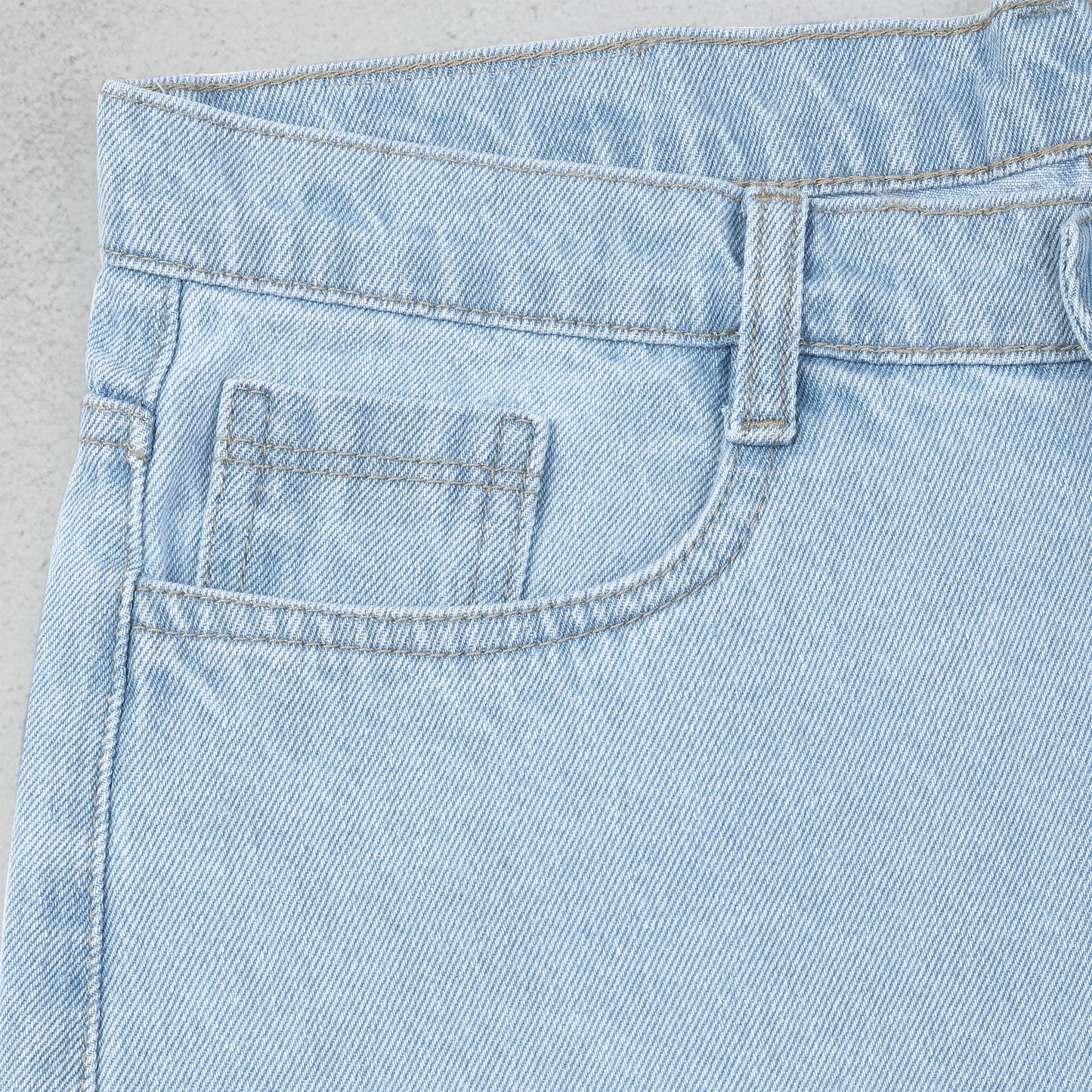 MQ Denim Men's Stylish Printed Mid Rise Light Blue Straight Fit Pure Cotton Non-Stretchable Jeans