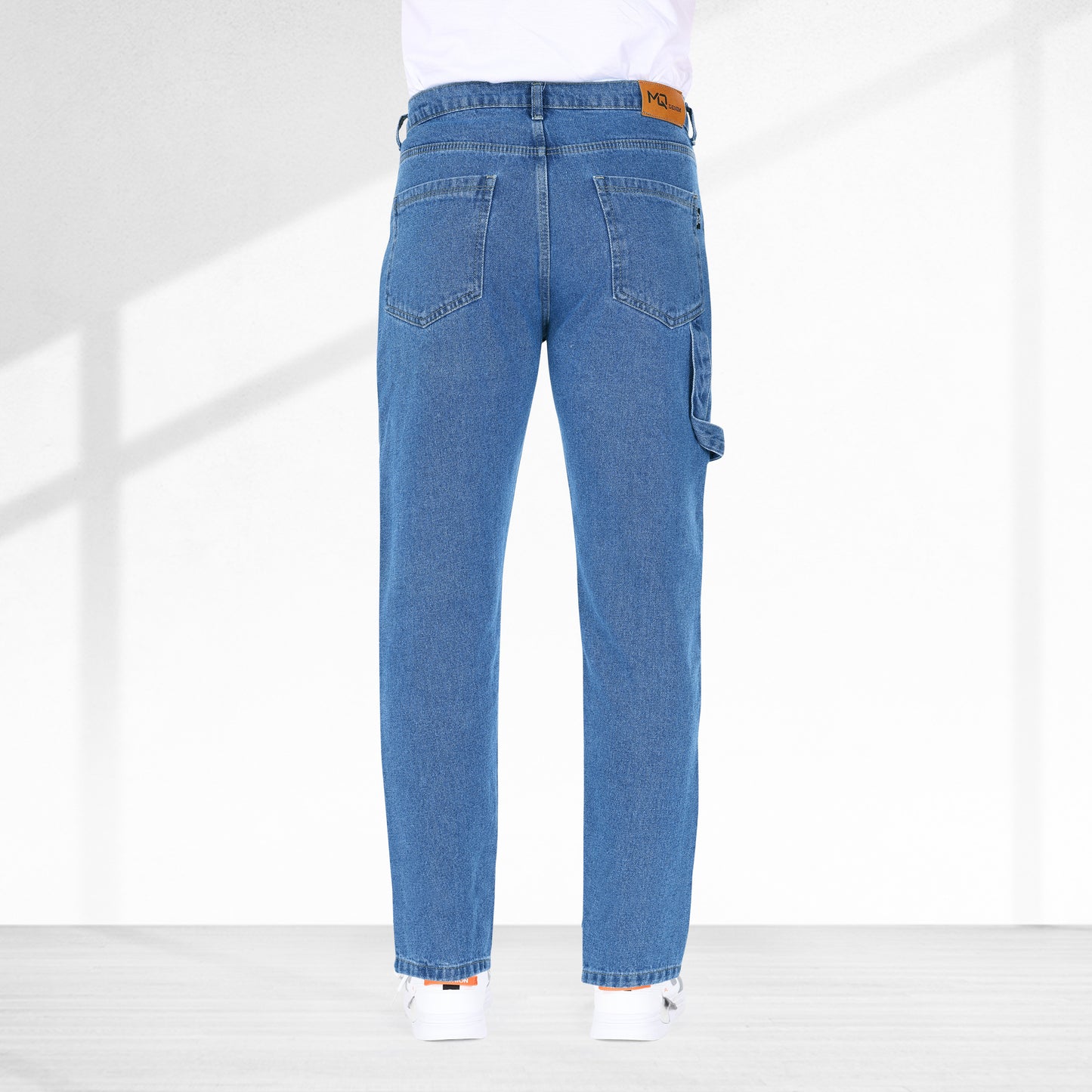 MQ Denim Straight Fit Non Stretchable Relaxed Mid Rise Stylish Blue Distressed Men's Jeans - Available in Variety of Colour