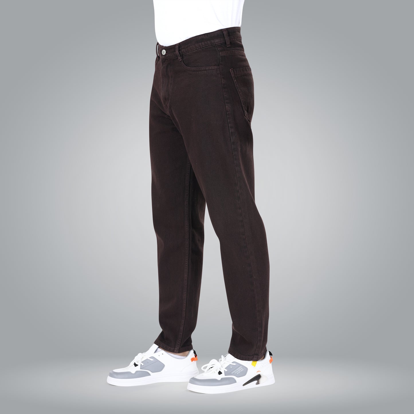 MQ Denim Men's Brown Straight Fit Stylish Non Stretch Mid Rise Pure Cotton Crafted with Premium Fabric Relaxed Jeans Available in Variety of Colour