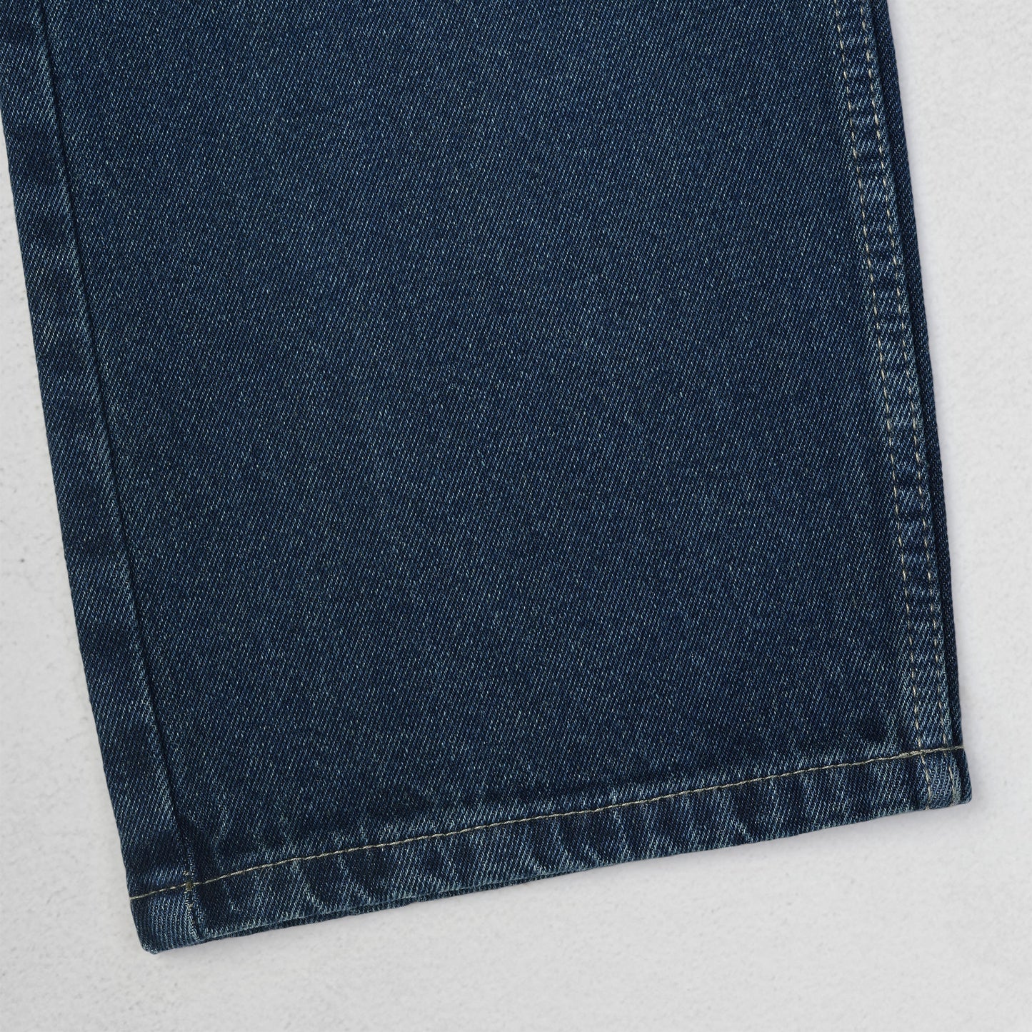 MQ Denim Knee Slit Distressed Dark Blue Loose Fit Relaxed Non-Stretchable 100% Cotton Mid Rise Men's Jeans