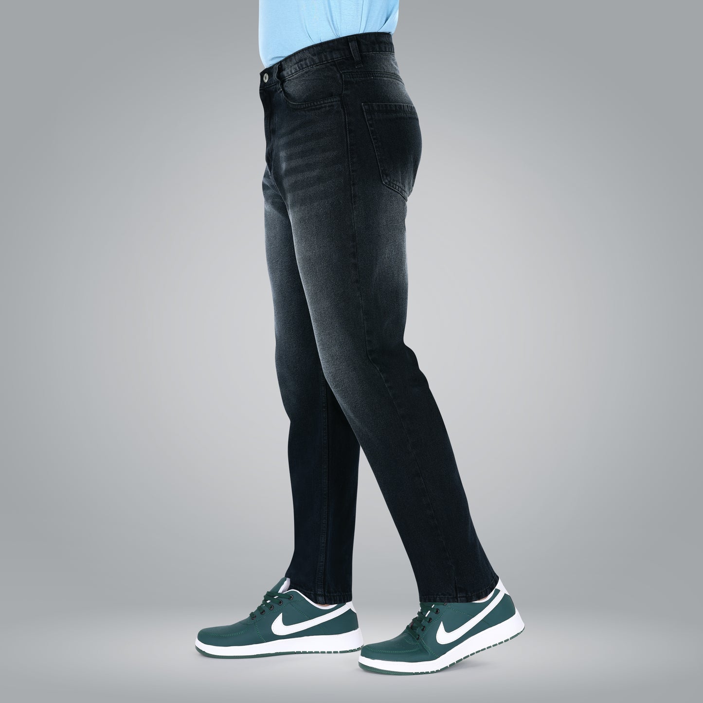 MQ Denim Non Stretchable Black Mid Rise Cotton Simple Style Timeless Casual wear Men Jeans