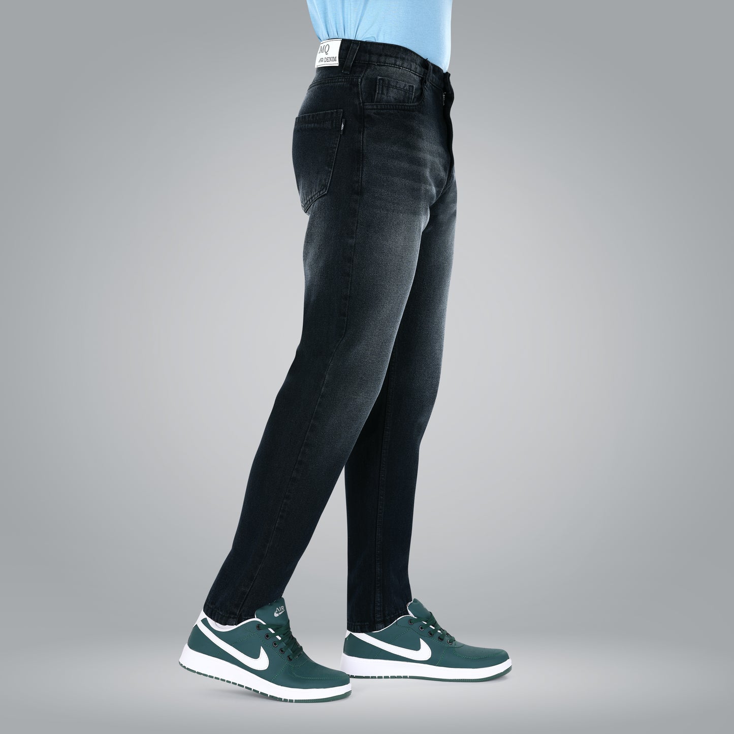 MQ Denim Non Stretchable Black Mid Rise Cotton Simple Style Timeless Casual wear Men Jeans