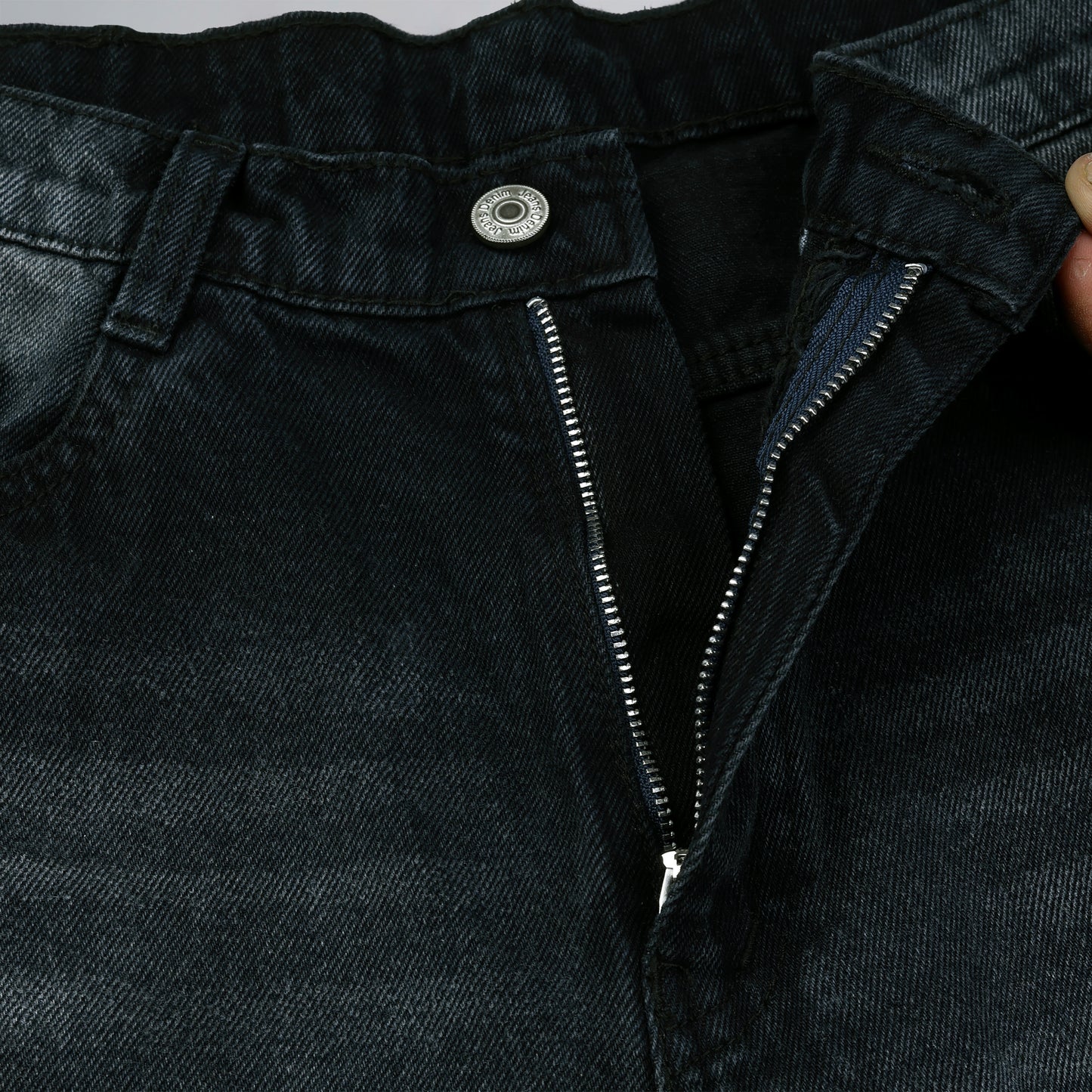 MQ Denim Non Stretchable Black Mid Rise Cotton Simple Style Timeless Casual wear Men Jeans