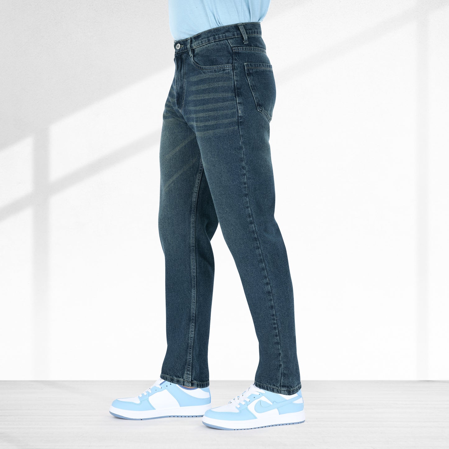 MQ Denim Non Stretchable Dark Blue Mid Rise Cotton Simple Style Timeless Casual wear Men Jeans