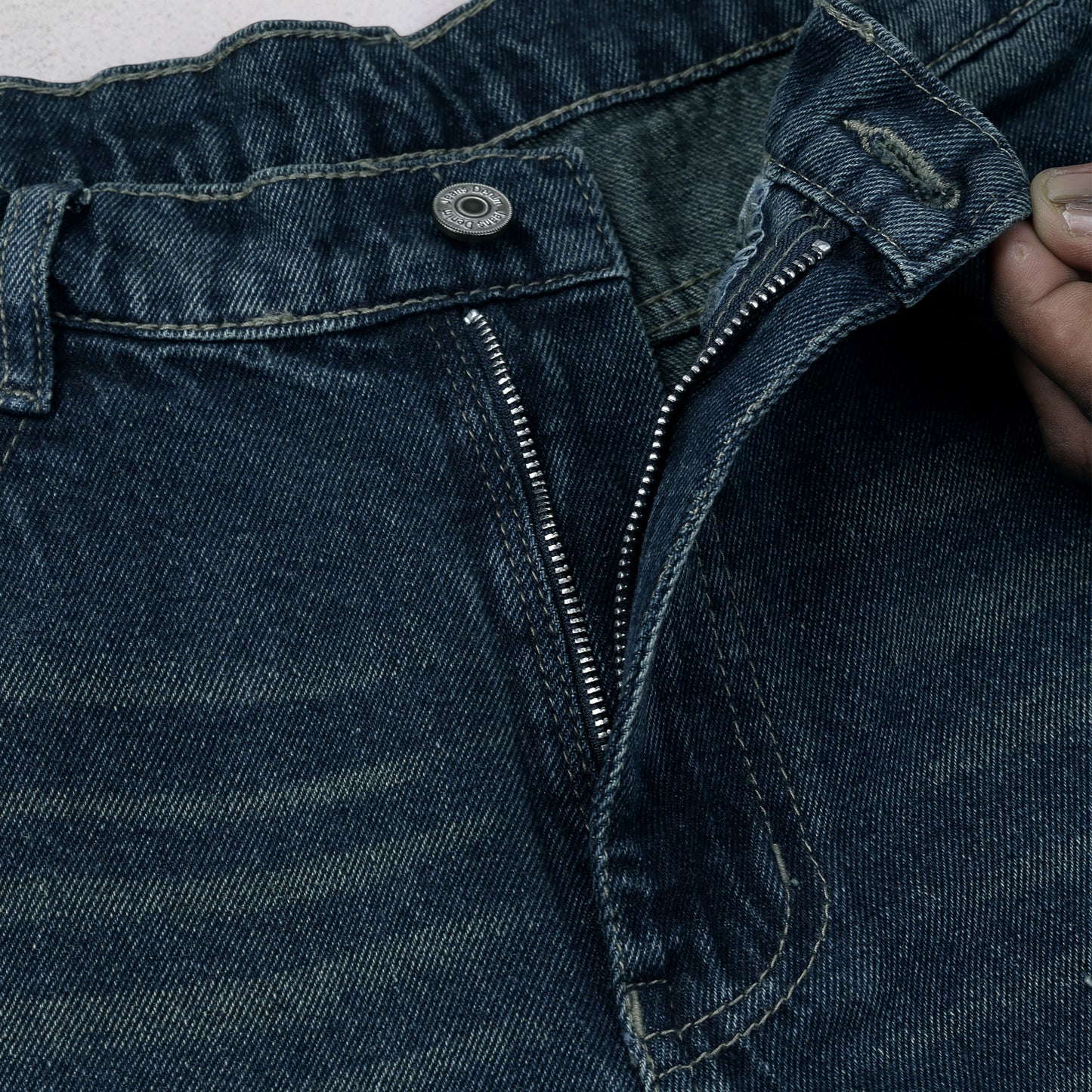 MQ Denim Non Stretchable Dark Blue Mid Rise Cotton Simple Style Timeless Casual wear Men Jeans