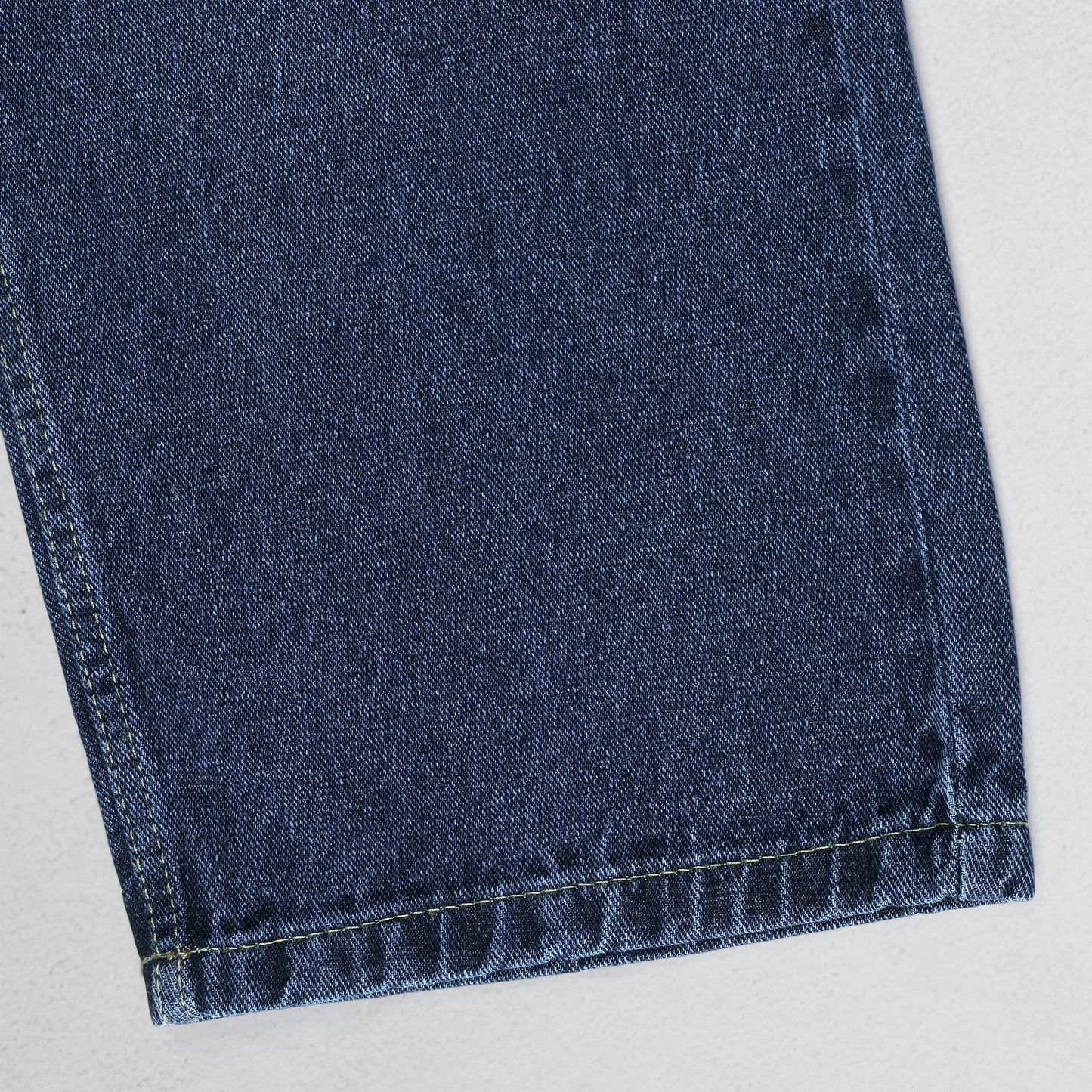 MQ Denim Knee Slit Distressed Blue Loose Fit Relaxed Non-Stretchable 100% Cotton Mid Rise Men's Jeans