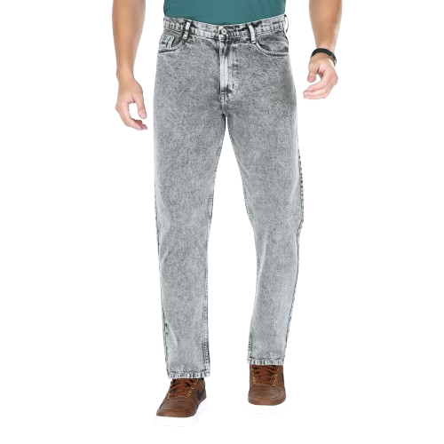 MQ Denim Grey Ballblast Straight Fit Stylish Non Stretch Mid Rise Pure Cotton Crafted with Premium Fabric Relaxed Jeans Available in Variety of Colour