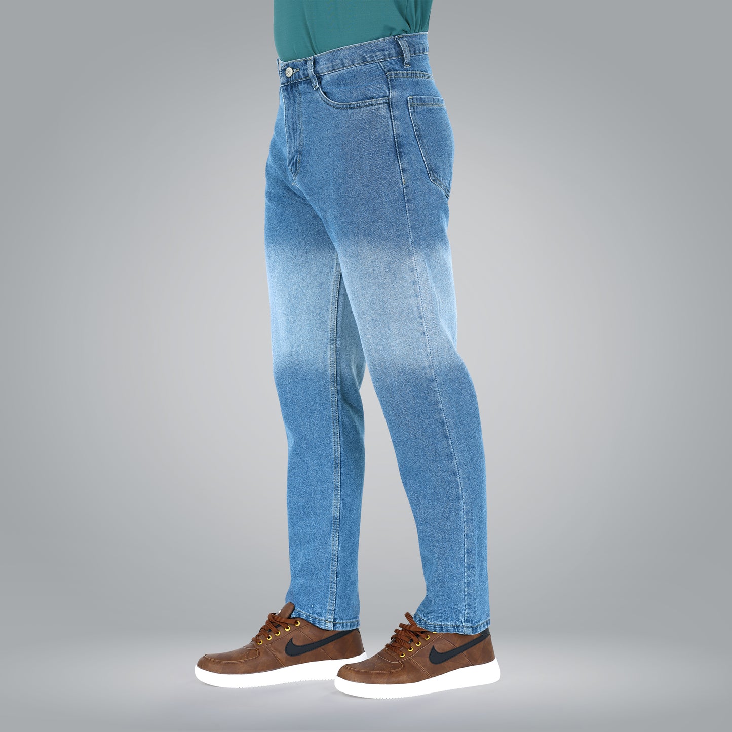 MQ Denim Men's Blue Color Ombre Style Regular Fit Mid Rise Non-Stretchable Pure Cotton Men's Jeans with Multiple Designs and Colour