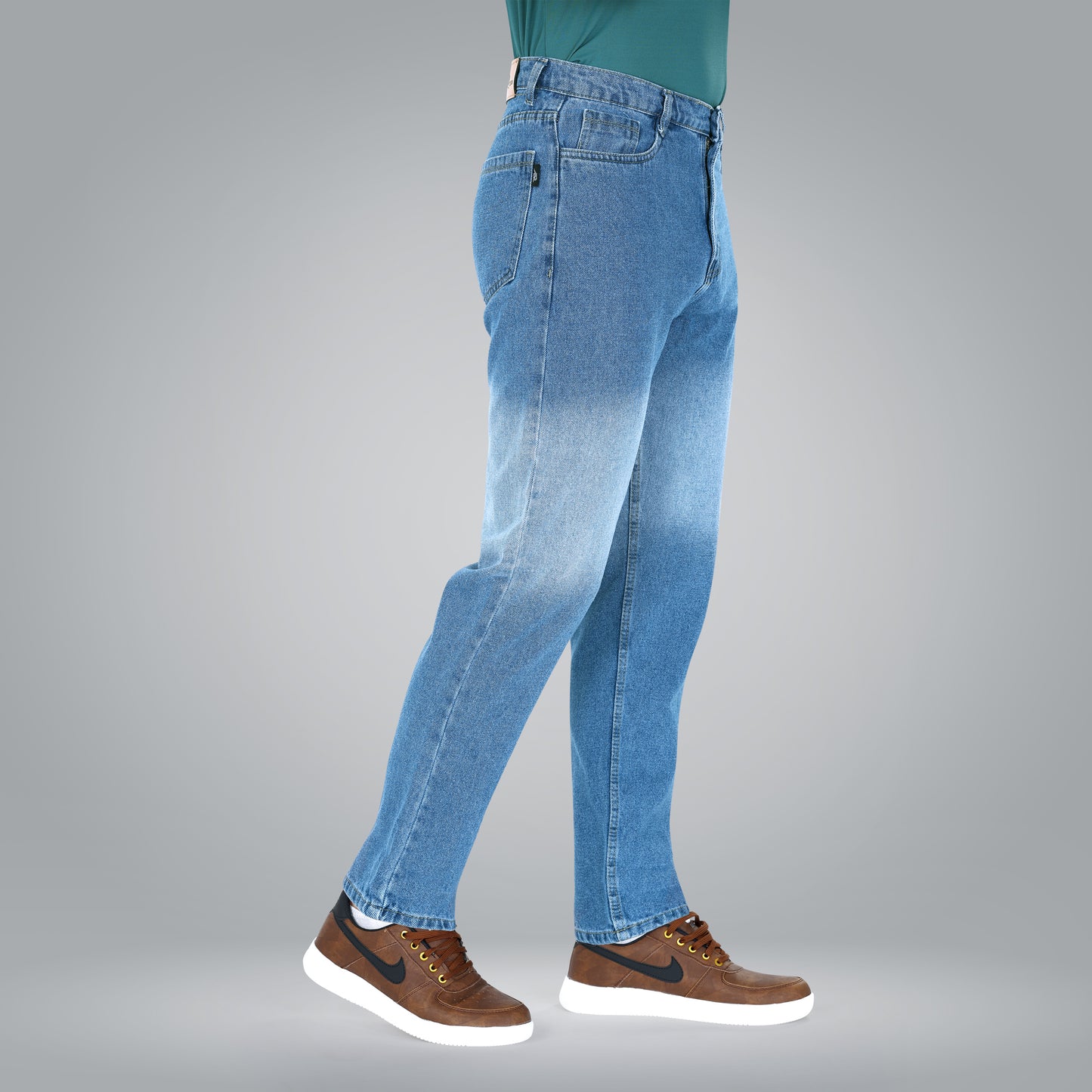 MQ Denim Men's Blue Color Ombre Style Regular Fit Mid Rise Non-Stretchable Pure Cotton Men's Jeans with Multiple Designs and Colour