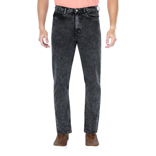 MQ Denim Black Ballblast Straight Fit Stylish Non Stretch Mid Rise Pure Cotton Crafted with Premium Fabric Relaxed Jeans Available in Variety of Colour