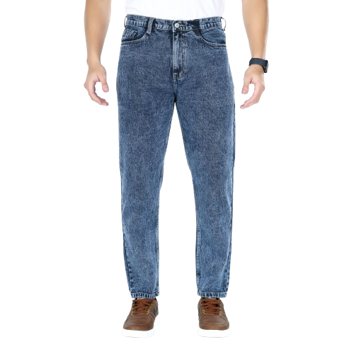 MQ Denim Blue Ballblast Straight Fit Stylish Non Stretch Mid Rise Pure Cotton Crafted with Premium Fabric Relaxed Jeans Available in Variety of Colour
