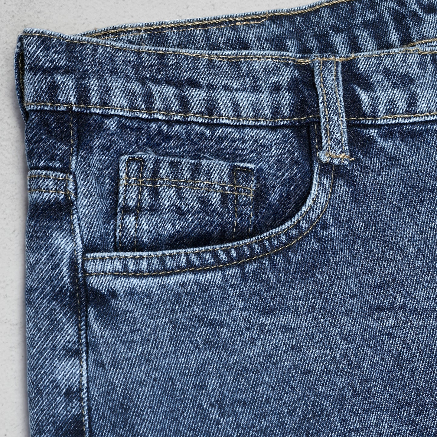 MQ Denim Blue Ballblast Straight Fit Stylish Non Stretch Mid Rise Pure Cotton Crafted with Premium Fabric Relaxed Jeans Available in Variety of Colour