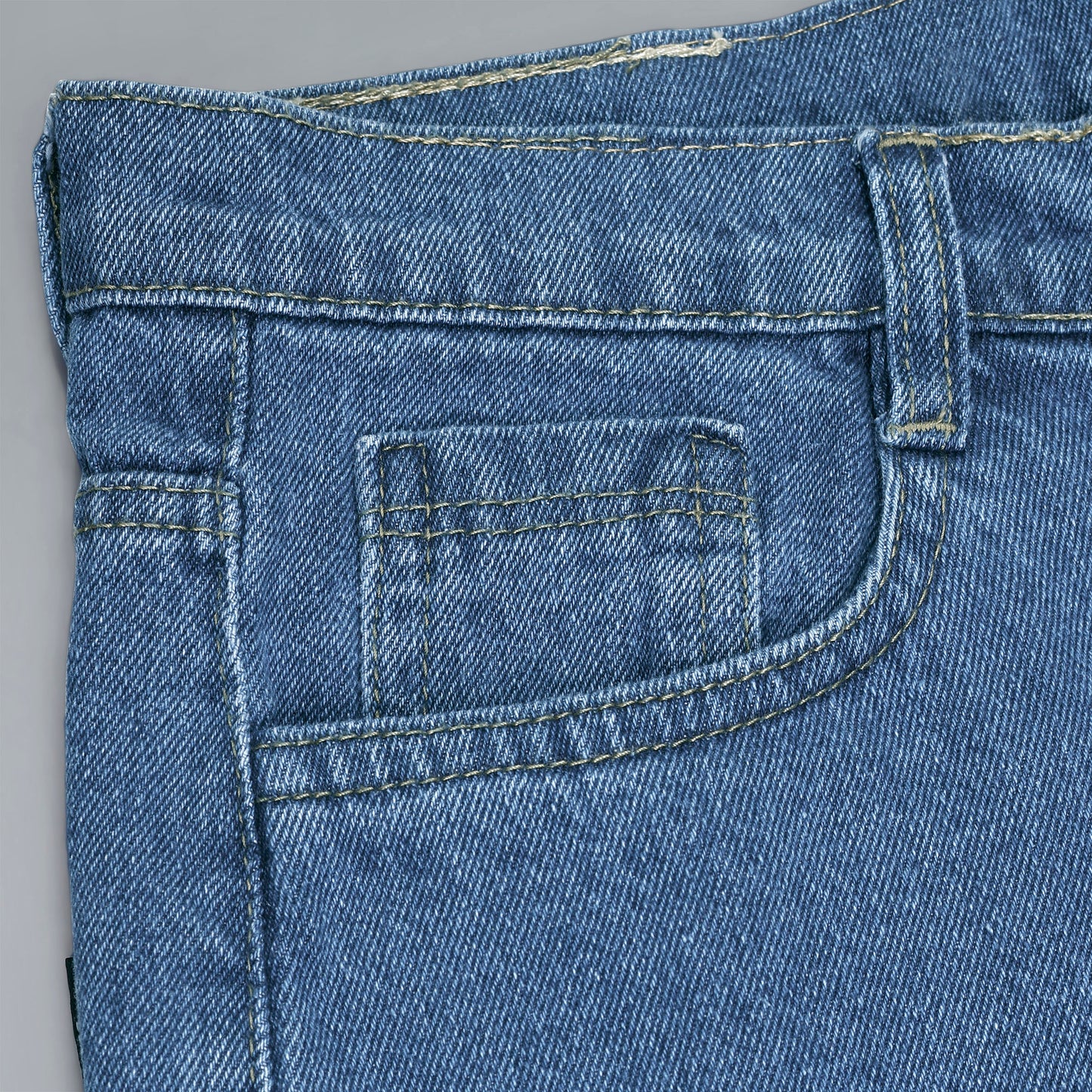 MQ Denim Non-Stretchable Blue Straight Fit Knee Ripped Distressed Stylish Mid Rise Pure Cotton Fabric Men's Jeans Offered in Various Shades