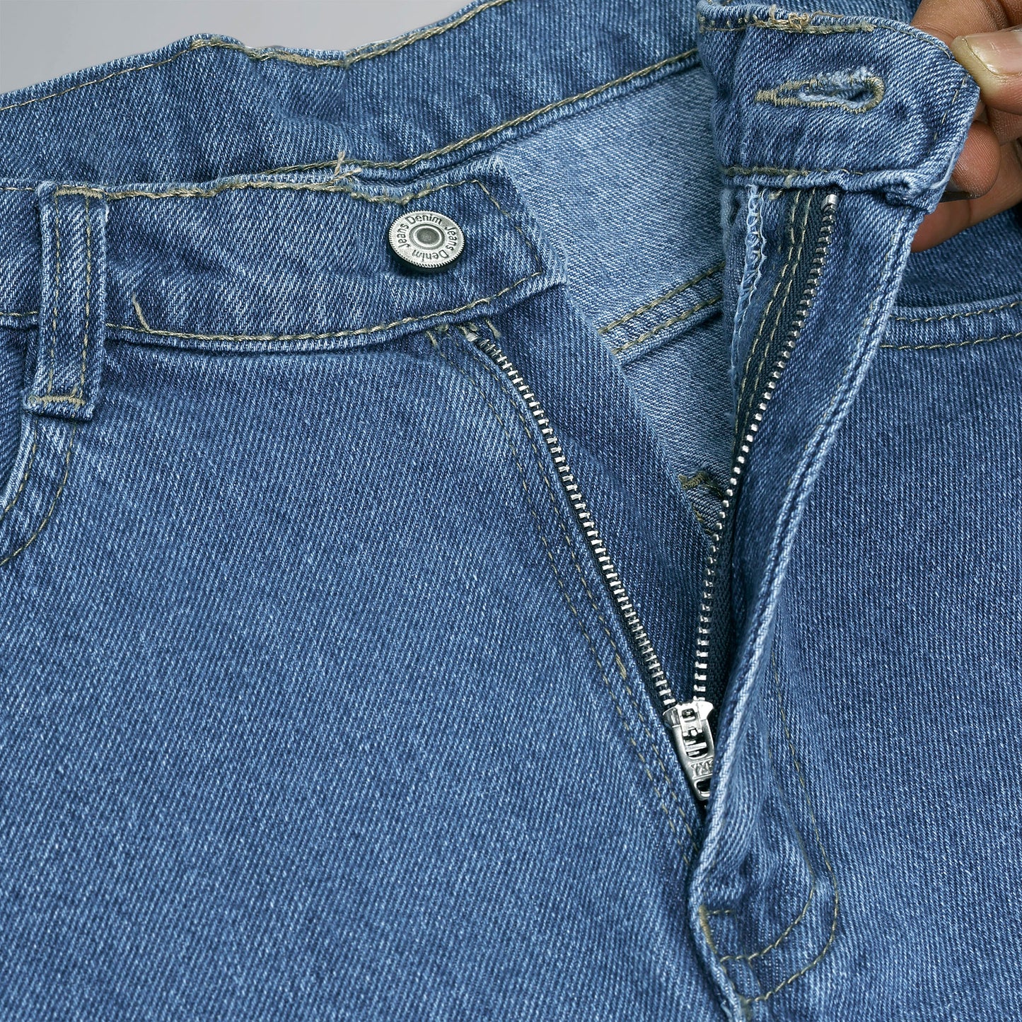 MQ Denim Non-Stretchable Blue Straight Fit Knee Ripped Distressed Stylish Mid Rise Pure Cotton Fabric Men's Jeans Offered in Various Shades