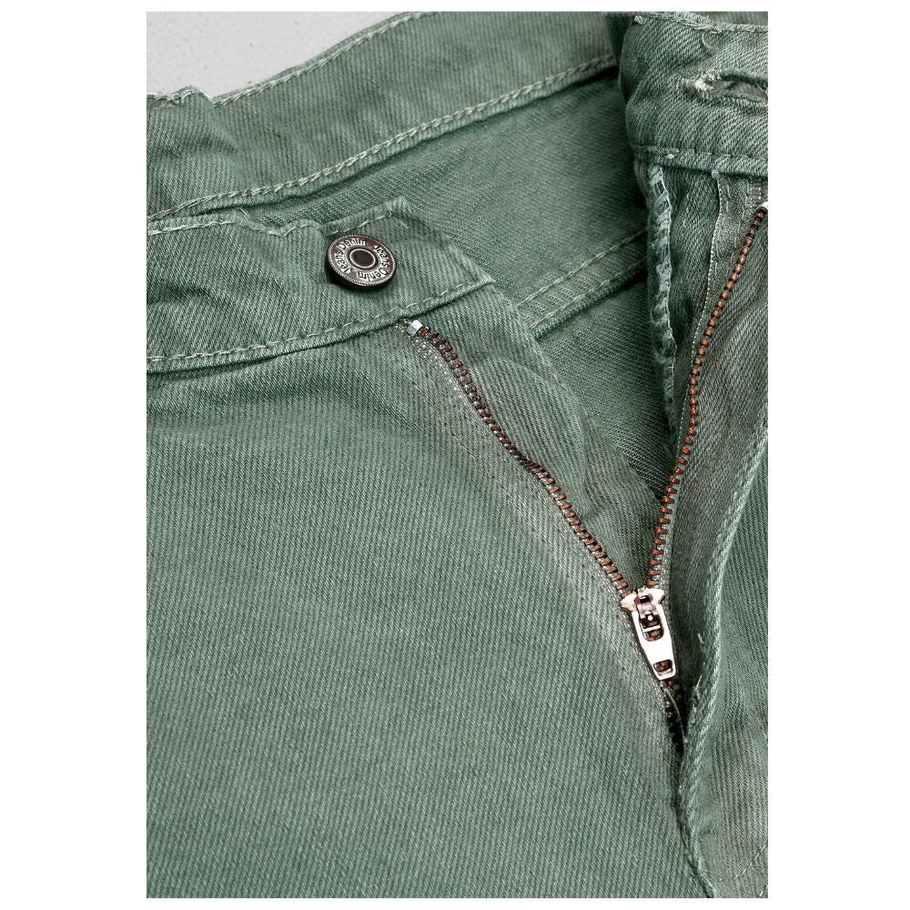 MQ Denim Men's Straight Fit 6-Pocket Cargo Mid Rise Green Jeans, Non-Stretchable and Pure Cotton Denim. Trendy and Comfortable Casual Wear