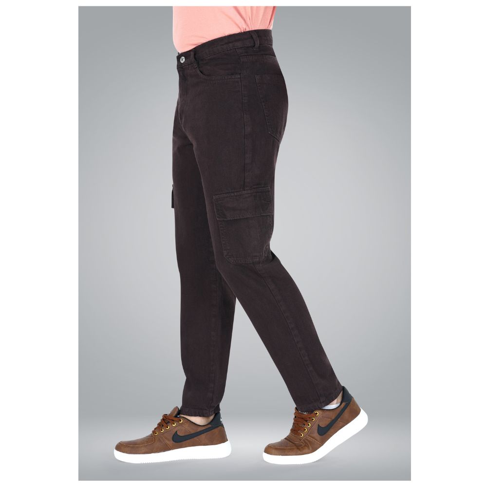 MQ Denim Men's Straight Fit 6-Pocket Cargo Mid Rise Green Jeans, Non-Stretchable and Pure Cotton Denim. Trendy and Comfortable Casual Wear (Copy)