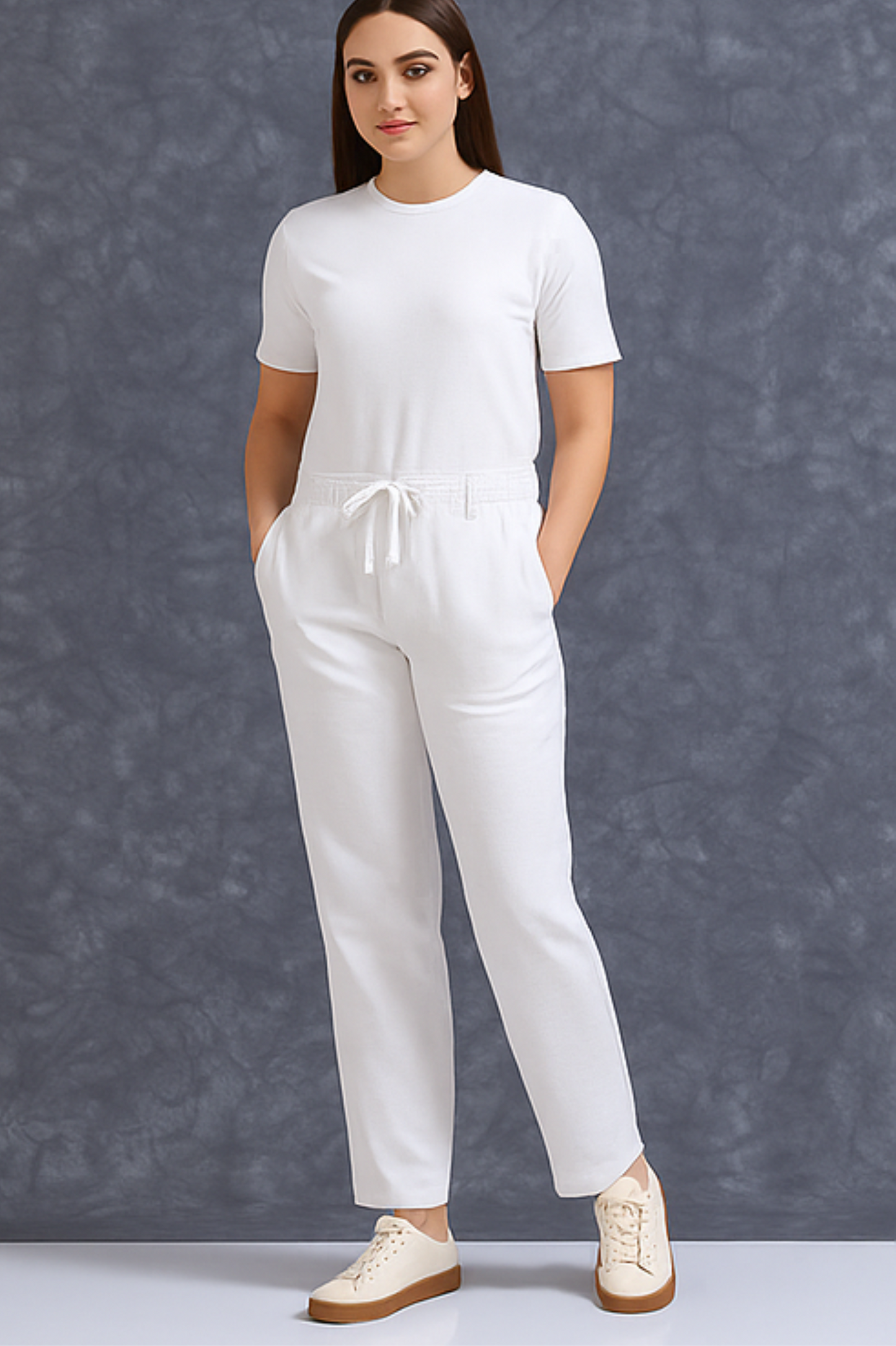 me Queen Women's Relaxed Fit Stylish White Linen Pants – Lightweight, Breathable, and Versatile Casual Wear