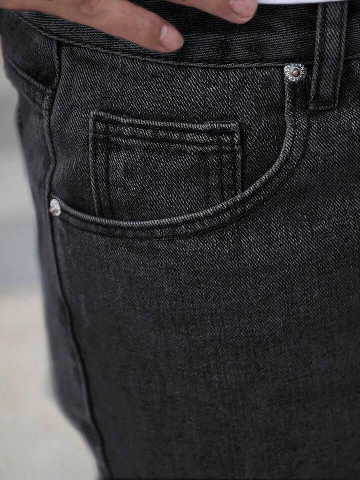 MQ Denim Charcoal Straight Fit Stylish Non Stretch Mid Rise Pure Cotton Crafted with Premium Fabric Relaxed Jeans Available in Variety of Colour