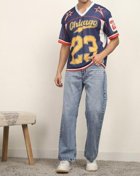 M Q Men’s Straight Fit Cotton Denim Jeans | Mid Rise | Whisker Spray | Light Fade | Light Blue | Everyday Casual Wear