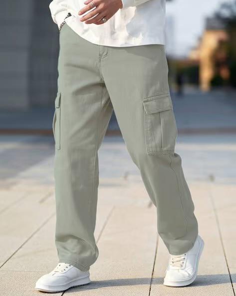 M Q Denim Men Pista Cargo Jeans | Mid Rise | 100% Cotton | Six Pocket Utility Denim | For Casual Wear