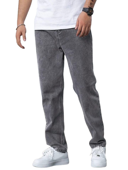 MQ Denim Grey Straight Fit Stylish Non Stretch Mid Rise Pure Cotton Crafted with Premium Fabric Relaxed Jeans Available in Variety of Colour