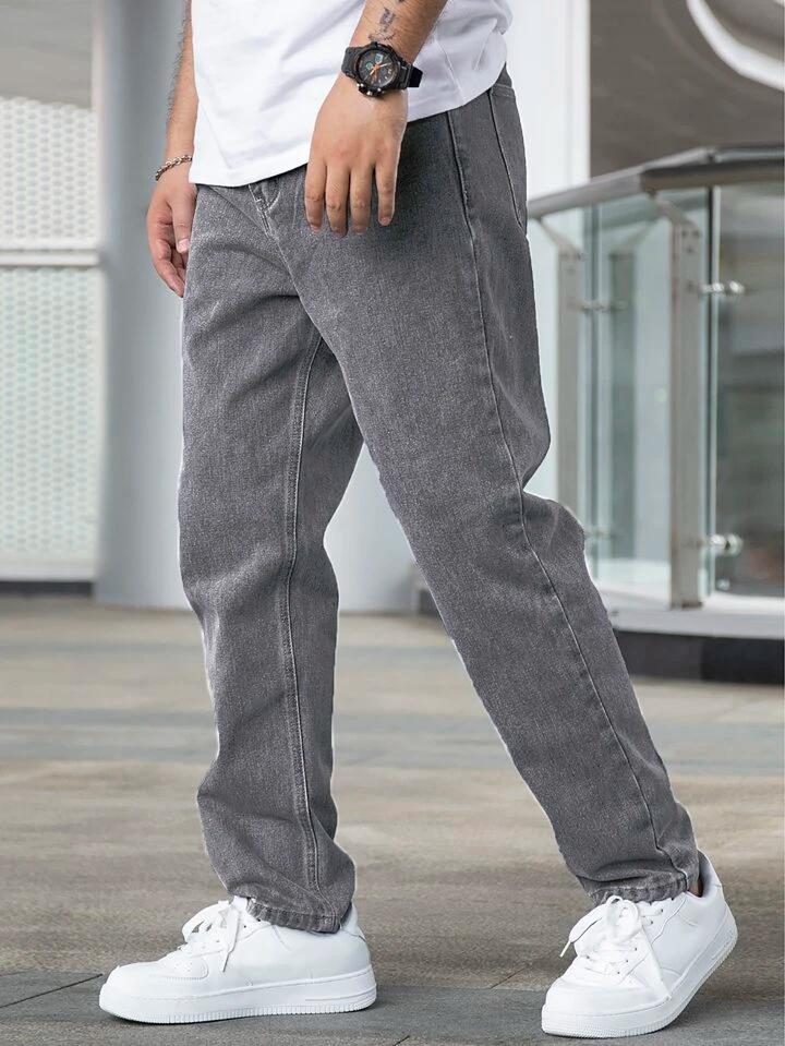 MQ Denim Grey Straight Fit Stylish Non Stretch Mid Rise Pure Cotton Crafted with Premium Fabric Relaxed Jeans Available in Variety of Colour