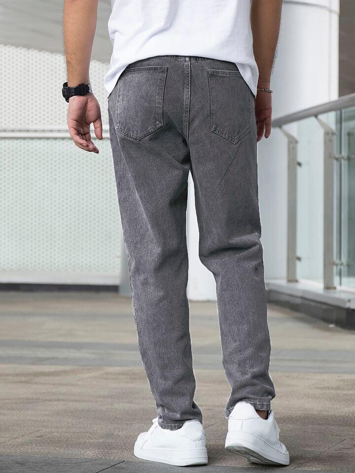 MQ Denim Grey Straight Fit Stylish Non Stretch Mid Rise Pure Cotton Crafted with Premium Fabric Relaxed Jeans Available in Variety of Colour