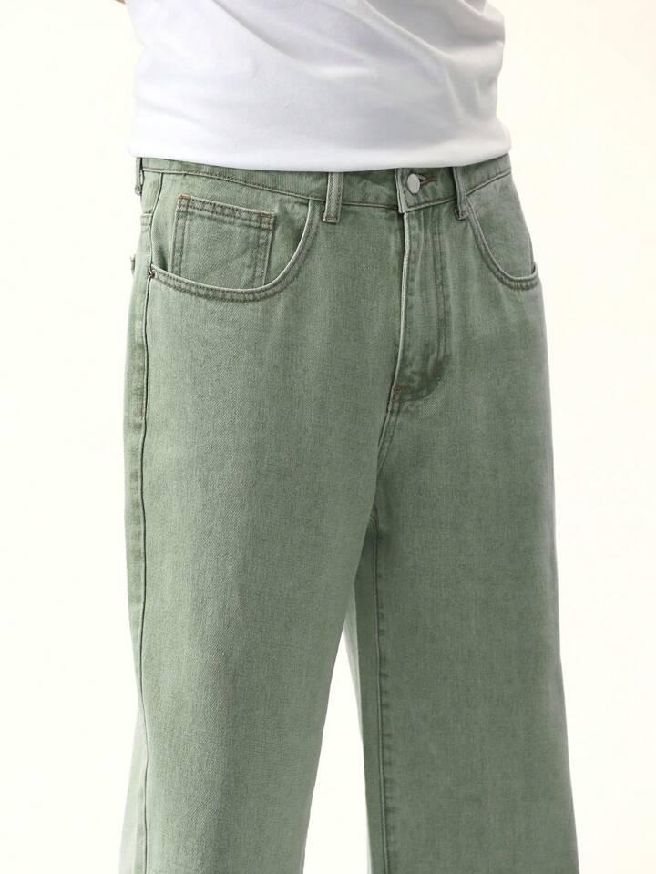 MQ Denim Men's Wide Leg Mid Rise Pista Cargo Jeans, Non-Stretchable and Pure Cotton Denim. Trendy and Comfortable Casual Wear.