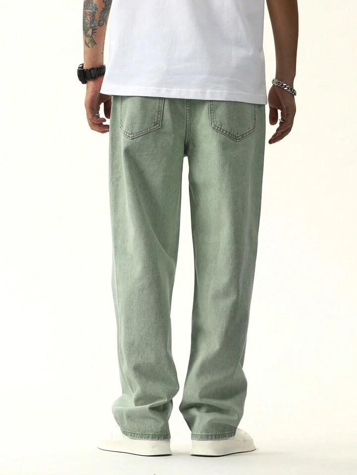 MQ Denim Men's Wide Leg Mid Rise Pista Cargo Jeans, Non-Stretchable and Pure Cotton Denim. Trendy and Comfortable Casual Wear.