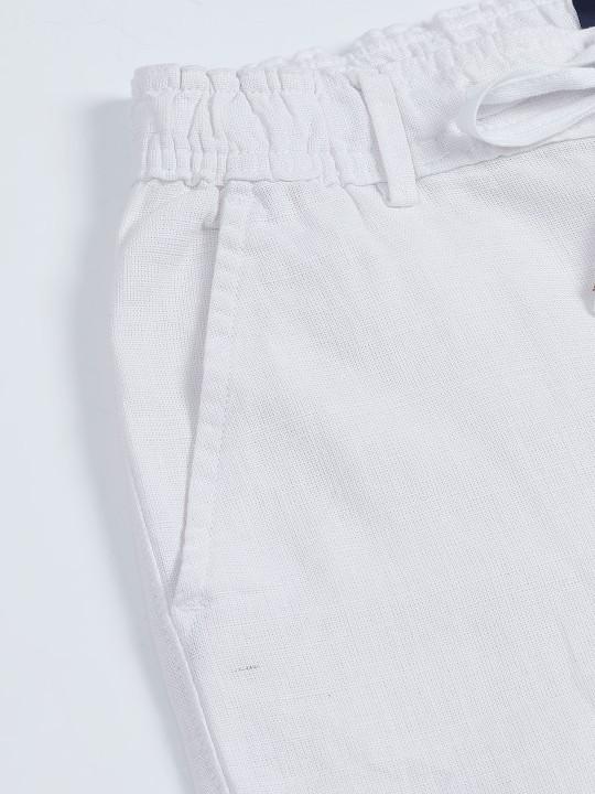 MQ Denims Men's Relaxed Fit Stylish White Linen Pants – Lightweight, Breathable, and Versatile Casual Wear
