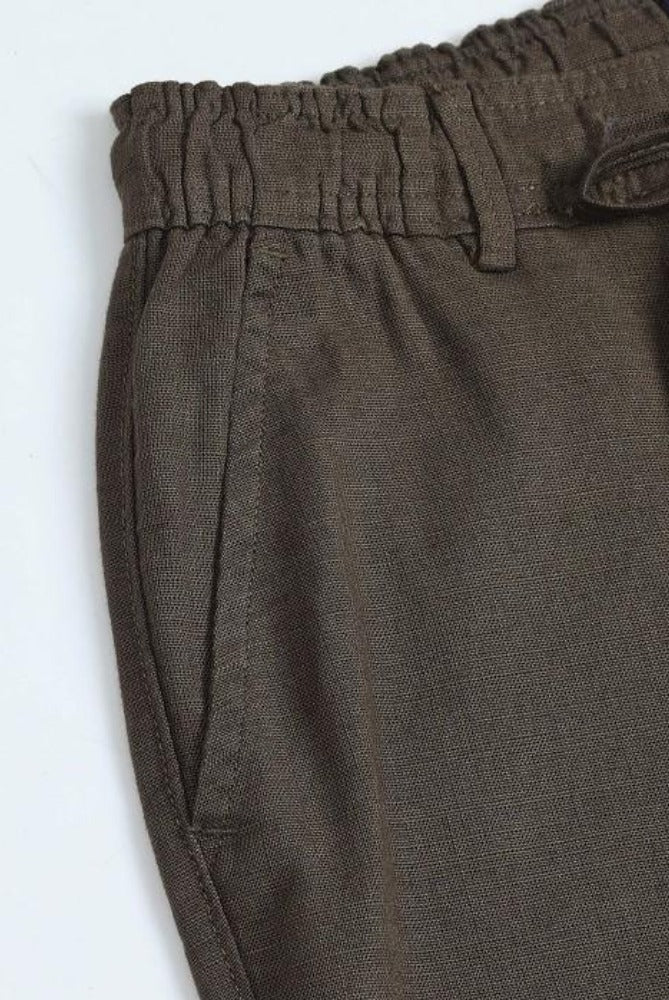 MQ Denims Men's Relaxed Fit Stylish Brown Linen Pants – Lightweight, Breathable, and Versatile Casual Wear