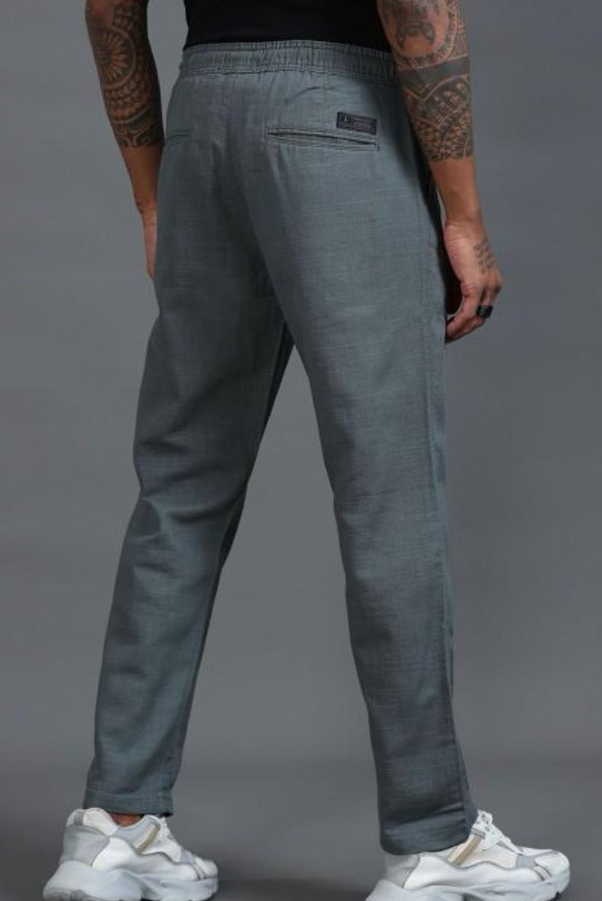 MQ Denims Men's Relaxed Fit Stylish Grey Linen Pants – Lightweight, Breathable, and Versatile Casual Wear