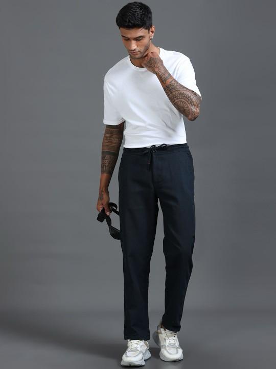 MQ Denims Men's Relaxed Fit Stylish Black Linen Pants – Lightweight, Breathable, and Versatile Casual Wear