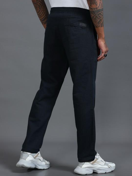 MQ Denims Men's Relaxed Fit Stylish Black Linen Pants – Lightweight, Breathable, and Versatile Casual Wear