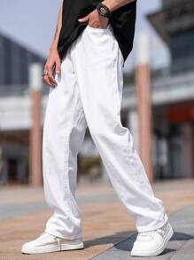 M Q Denim Men Regular Fit White Cotton Jeans | Mid Rise | Everyday Comfort