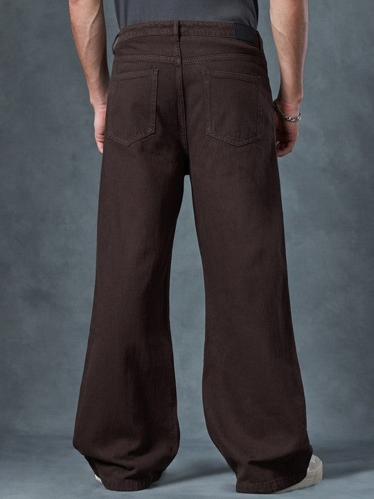 M Q Denim Jeans Men's Regular Fit 100% Brown Cotton Jeans | Soft, Durable Denim | Mid Rise Casual Stylish Comfort Wear for Daily Use