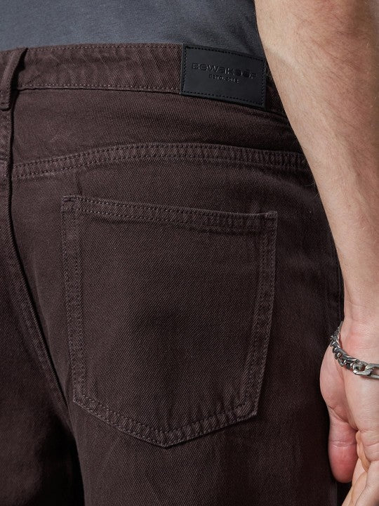 M Q Denim Jeans Men's Regular Fit 100% Brown Cotton Jeans | Soft, Durable Denim | Mid Rise Casual Stylish Comfort Wear for Daily Use